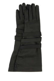 Saint Laurent Women Black Leather Gloves