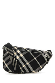Burberry Men Embroidered Fabric Shield Crossbody Bag