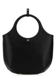 Courreges Women Black Leather Medium Holy Handbag