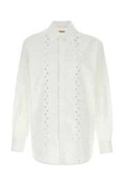 Valentino Garavani Men White Poplin Shirt