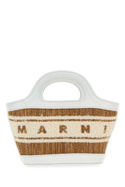 Marni Women Two-Tone Raffia And Leather Micro Tropicalia Summer Handbag