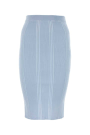 Bottega Veneta Women Pastel Light-Blue Cotton Skirt