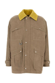 Fendi Men Cappuccino Canvas Coat