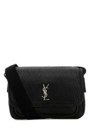 Saint Laurent Men Black Leather Small Messenger Crossbody Bag