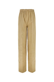 Prada Women Beige Cotton Wide-Leg Pant