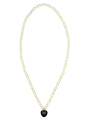 Valentino Garavani Women Ivory Pearls Coeur Royal Necklace
