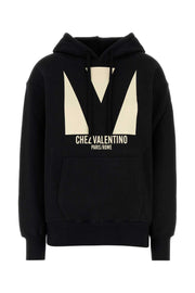 Valentino Garavani Women Black Cotton Sweatshirt