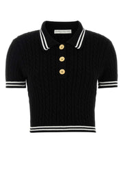 Alessandra Rich Women Black Cotton Polo Shirt