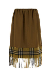 Burberry Women Biscuit Satin Skirt