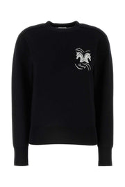 Burberry Women Black Stretch Wool Blend Sweater