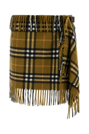 Burberry Women Embroidered Wool Blend Mini Skirt