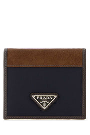 Prada Men Two-Tone Fabric And Suede Wallet
