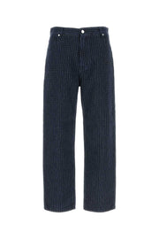 Fendi Men Embroidered Stretch Denim Jeans