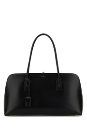 Saint Laurent Women Black Leather Shopping Bag