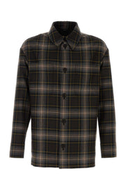 Fendi Men Embroidered Wool Shirt