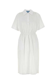 Prada Women White Poplin Shirt Dress