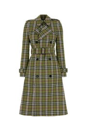 Burberry Women Embroidered Stretch Linen Trench Coat