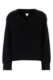 Bottega Veneta Women Black Stretch Cotton Blend Polo Shirt