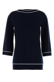 Gucci Women Navy Blue Wool Oversize Sweater