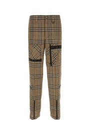 Burberry Men Embroidered Viscose Blend Cargo Pant