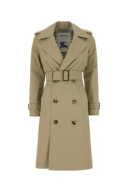 Burberry Women Sage Green Gabardine Trench Coat