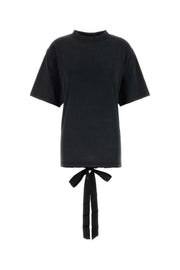 Balenciaga Women Graphite Cotton T-Shirt