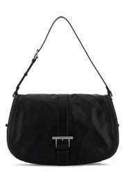 Alexander Mcqueen Men Black Leather Maxi Satchel Shoulder Bag