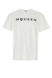 Alexander Mcqueen Men White Cotton T-Shirt