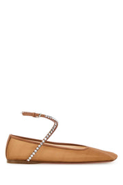 Amina Muaddi Women Orange Mesh Ane Ballerinas