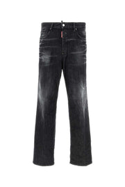 Dsquared Men Black Stretch Denim Loose Jeans