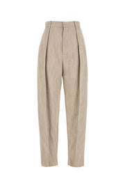 Bottega Veneta Women Melange Beige Viscosa Blend Pant