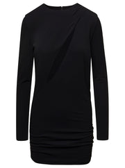Versace Women Black Fitted Minidress With Cut-Out Detail In Viscose Woman