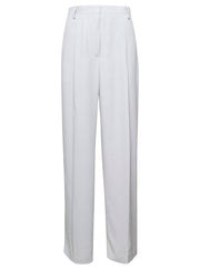 Dries Van Noten Women White Pants With Pressed Crease In Acetate Woman