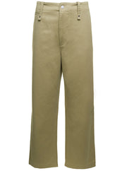 Burberry Men Beige Wide-Leg Pants In Cotton Man