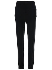 Saint Laurent Women Black High-Waisted Leggings With Pockets In Cashmere Woman