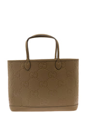 Gucci Men 'Jumbo' Beige Handbag With All-Over Logo In Leather Man