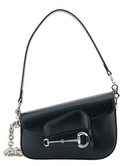 Gucci Women 'Gucci Horsebit 1955 Mini' Black Shoulder Bag With Horsebit Detail In Leather Woman