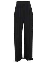 Lanvin Women Black Pleated Pants With Invisible Zip In Crêpe De Chine Woman