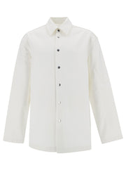 Jil Sander Men White Shirt With Embossed Logo In Denim Man