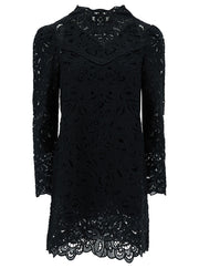 Isabel Marant Women 'Daphne' Mini Black Dress With Flower Embroidery In Guipure Woman