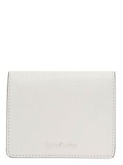Acne Studios Men White Card-Holder With Embossed Logo In Hammered Leather Man