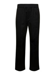 Valentino Men Black Medium Waist Straight Pants In Cotton Blend Man