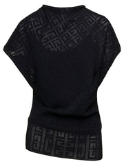 Givenchy Women Black Top With Draped Neckline In Viscose Woman