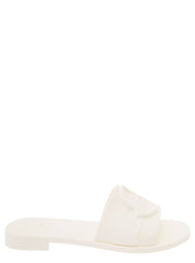 Moncler Women 'Mon' White Slide With Heel In Rubber Woman