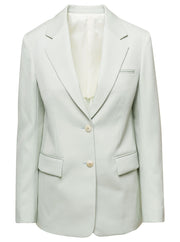 Lanvin Women Light Green Mono-Breasted Blazer With Pockets In Wool Woman