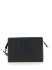 Gucci Men Super Mini Crossbody Bag With Logo Patch In Leather Man