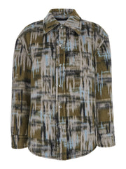 Bottega Veneta Women Multicolor Overshirt With Pointed Collar In Brushed Wool Woman