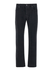 Saint Laurent Men Black Slim Jeans With Logo Patch In Denim Man