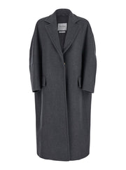 Max Mara Women 'Asburgo' Grey  Coat With Notched Revers In Virgin Wool Blend Woman