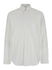 Givenchy Men White Shirt With Logo Embroidered On The Front In Cotton Man